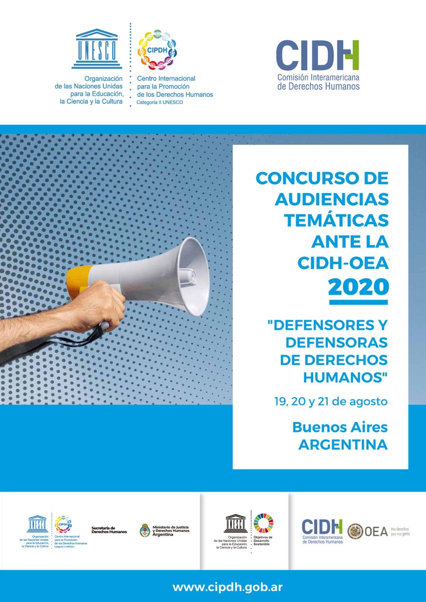 CIDH's tweet photo. Concurso | La @CIDH junto a @cipdhunesco te invitan a participar de la simulación de #AudienciasTematicas del organismo de #DDHH más importante en #LasAmericas sobre #DefensorxsDDHH
🗓️ 31 de mayo | Cierre de Inscripción
ℹ️Más info, aquí👇
https://t.co/97XuLLdFBs https://t.co/T4sDb3ovBc