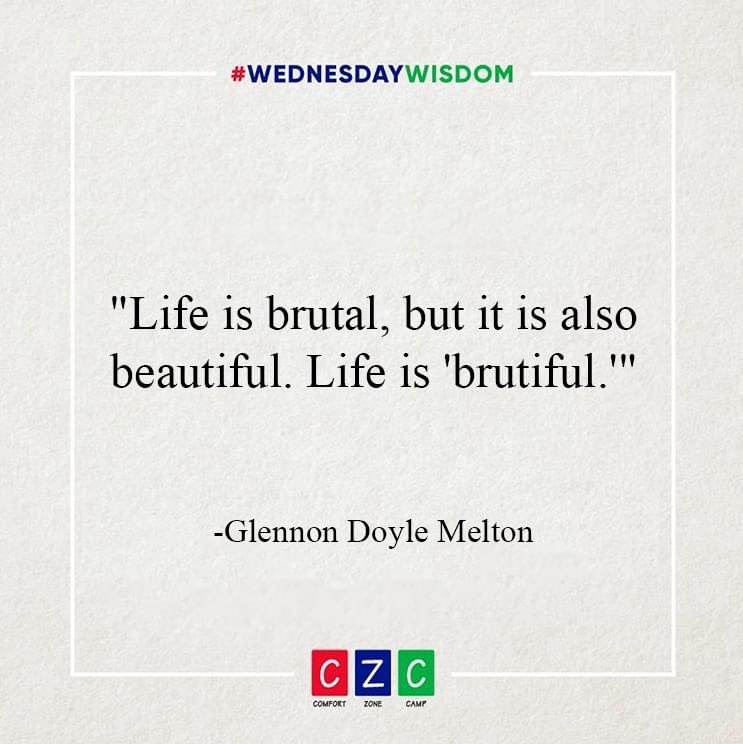 ComfortZoneCamp's tweet photo. Our #WednesdayWisdom for this week comes from Glennon Doyle Melton👇

#GrieveHealGrow https://t.co/p1hPUqeSOr