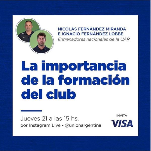 #CapacitacionesUAR | Mañana desde las 15hs, Ignacio Fernández Lobbe y Nicolás Fernández Miranda, entrenadores nacionales de la Unión Argentina de Rugby, estarán brindando una charla sobre "La importancia de la formación en los clubes". ¡Sumate desde tu casa!