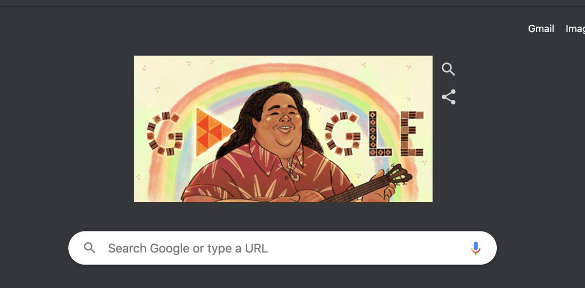 Before I moved to #Hawaii, I often had Israel Kamakawiwo'ole's rendition of "Over the Rainbow" on repeat. Today would have been the Hawaiian legend's 61st birthday. <a href="/Google/">Google</a>  is honoring him today!