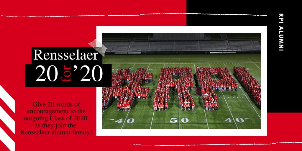 RPIAlumni's tweet image. Share your words of encouragement with #RPI2020 as they prepare to join the @rpi alumni family! You can leave your message in the comment box or email word or short video messages to alumni@rpi.edu. A compilation of the messages will be shared with the class over the summer!