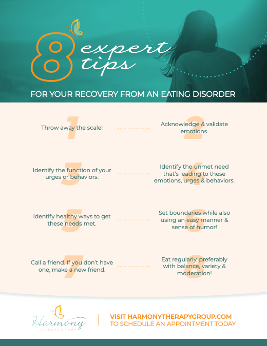 HTGTherapist's tweet photo. Here are 8 tips to your recovery from an eating disorder- you got this! https://t.co/eUvw4Ajg0X