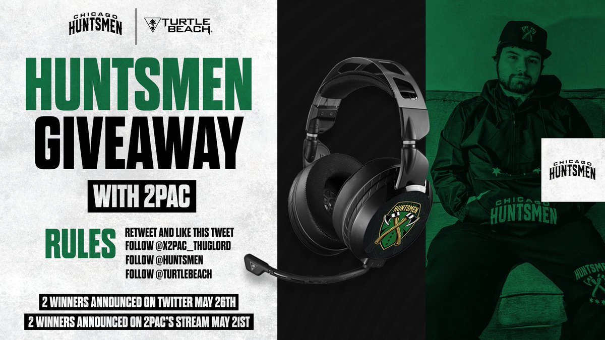 Excited to announce that @Turtlebeach gave me 4 custom Huntsmen Elite Pro 2s to give away! 2 on stream tomorrow and 2 on twitter next week!! To enter you must, 1. Retweet and like this tweet! 2. Must Follow @x2Pac_ThuGLorD , @Huntsmen and @TurtleBeach ! Goodluck everyone!