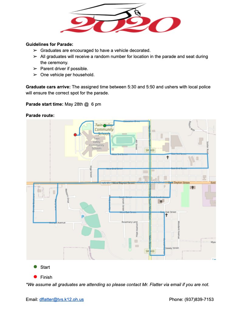 MrFlatter20's tweet photo. Future 2020 Graduates of TVS. Here is the official plan for graduation! #staysafe #ClassOf2020 #SouthStrong https://t.co/AATYhY5xEl