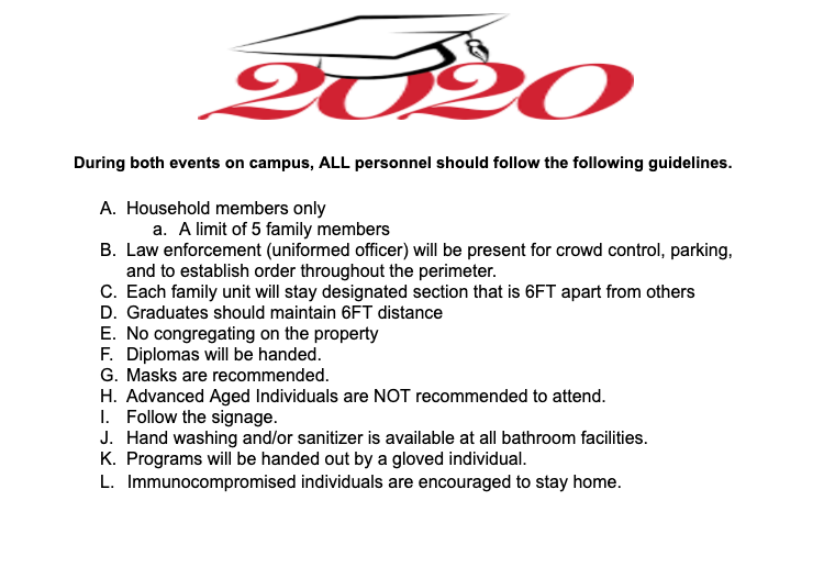 MrFlatter20's tweet photo. Future 2020 Graduates of TVS. Here is the official plan for graduation! #staysafe #ClassOf2020 #SouthStrong https://t.co/AATYhY5xEl