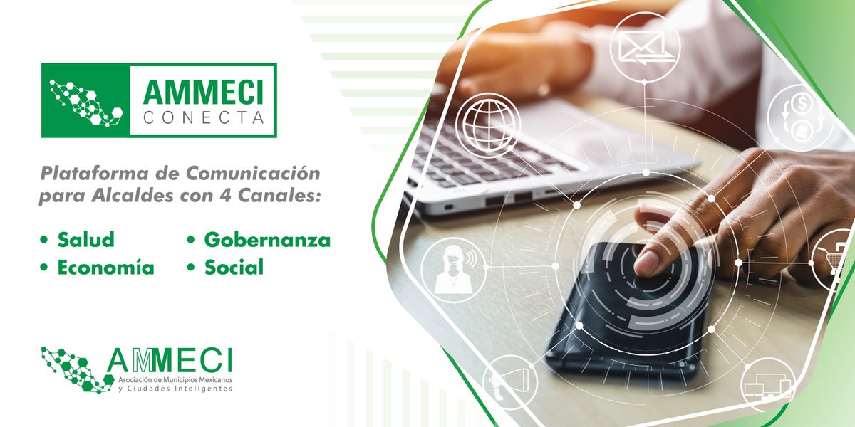 AMMECI_Mx's tweet photo. AMMECI Conecta es una plataforma de comunicación para alcaldes dividida en 4 canales que facilitan la organización y desarrollo de nuestros debates al orientarlos hacia temas específicos. ¡Inscríbete! https://t.co/0kME4MhGMU
#AMMECI #AmmeciConecta https://t.co/2cBZ3yA4hM