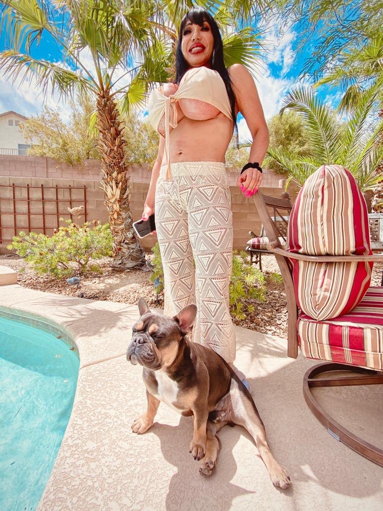 1avadevine's tweet photo. The Baron and I caught some rays before I went skinny dipping. 
🌞 https://t.co/vRbLD1QJdD 
#avadevine #expanders #dogmom https://t.co/arI09DdtjC
