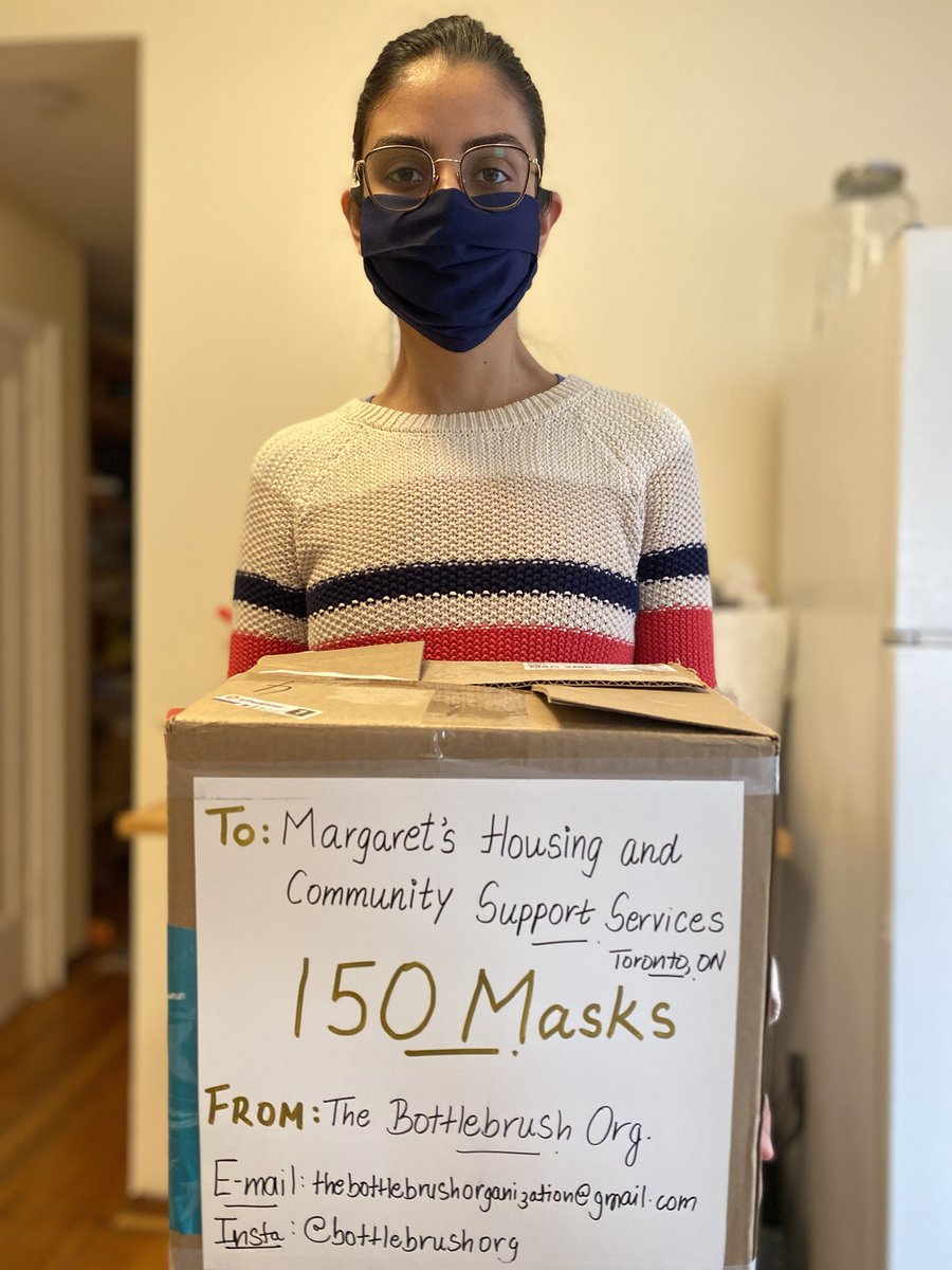 Gunvit3's tweet photo. Being a Founder can be hard sometimes. In the past few weeks I have had to pivot, halt our expansion and rebuild our @BottlebrushOrg website but this moment right here where I got to donate hand made masks to our local shelter made it all worth it. Extremely grateful! https://t.co/lpsOzsJoJH