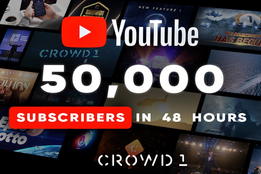 _Crowd1Official's tweet photo. Since we launched our YouTube channel less than 48 hours ago, we've already gained an astonishing 50.000 subscribers!
This shows how dedicated our members are!! Amazing!
Get an inside look into our trips, events, our partners, and more of what's to come🚀
Impossible is nothing! https://t.co/Ld6eGF1a64