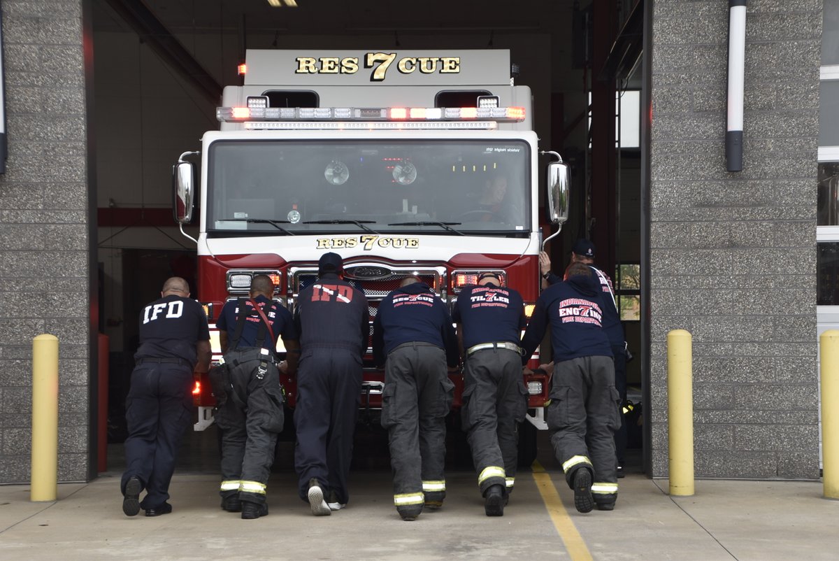 IFD_NEWS's tweet photo. After 2 1/2 years of concept research, design, build, inspection &amp; delivery, #IFD Rescue 7, a custom built heavy-duty walk-through rescue by @PierceMfg was given a traditional 🙏, crew push-in &amp; marked in service today.  41 ft long &amp; 12 ft. high the apparatus cost $1,070,430. https://t.co/geJCMBYsc2