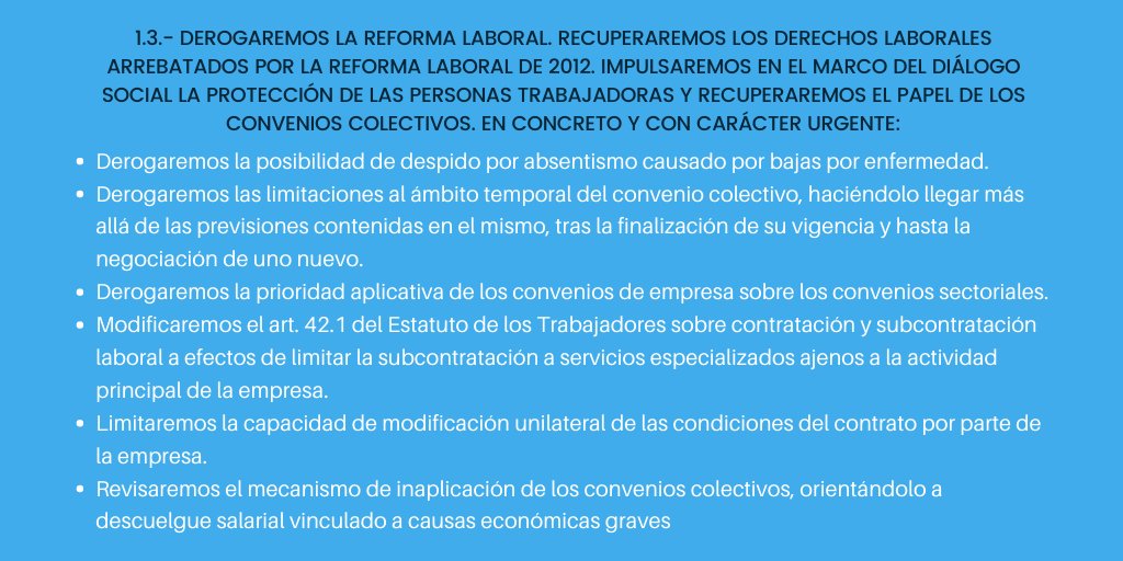 sanchometro's tweet photo. Estos son los seis artículos que acordaron suprimir @PSOE y @PODEMOS en su pacto de coalición.

La derogación del despido por absentismo causado por bajas de enfermedad ya se ha aprobado por medio del Real Decreto-ley 4/2020, de 18 de febrero 👉 https://t.co/GL53BUCvnQ https://t.co/QcL6ONvxvt