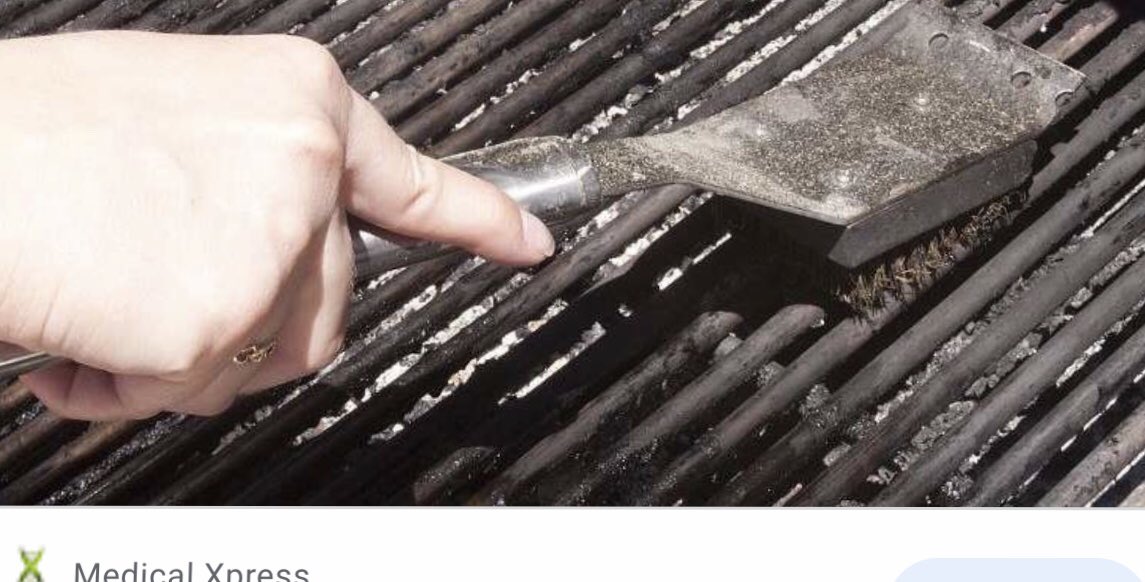 Kidsdoc1Rick's tweet photo. Another frightening reminder 🥺 as people are home using the BBQ to NOT use that wire bristle grill cleaner. One tiny wire can cause significant esophageal trauma and can be difficult to find endoscopically. Use the natural fiber brushes instead. https://t.co/HPXbD35qqV