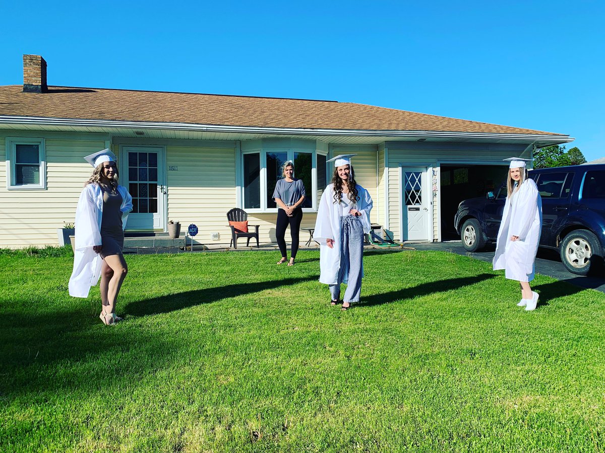 6ft graduation picture with my students.Thank you for stopping by my house. You made my day! I miss all of you so much! I know you will do great things in our community &amp; world. Class of 2020 the future belongs to you! Congratulations! #uascs #SocialDistance #classof2020 #uticany