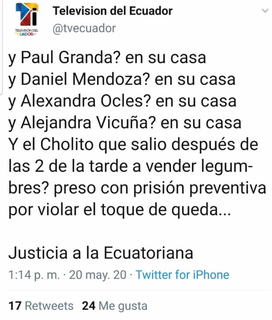 @GuerrerosDigRCs @MashiRafael @DanielEsTuVoz @FiscaliaEcuador @ecuainm_oficial @SomosRC_Ec @CompromisoRC @Edwin20milla3 @ingridbravoruiz @EDUARDOIDROVO1 @emirmontoya @GerardoToledoEc @Priss33898457 @CRCCiudadana La punta de la currupcion por cada ángulo que se lo mire. Un gobierno basado en traición, revanchismo, corrupción, genocidio, sólo puede producir lo mencionando. 
Gritan agarren al ladrón, pero el tiempo nos ha probado que los hampones siempre fueron ellos.