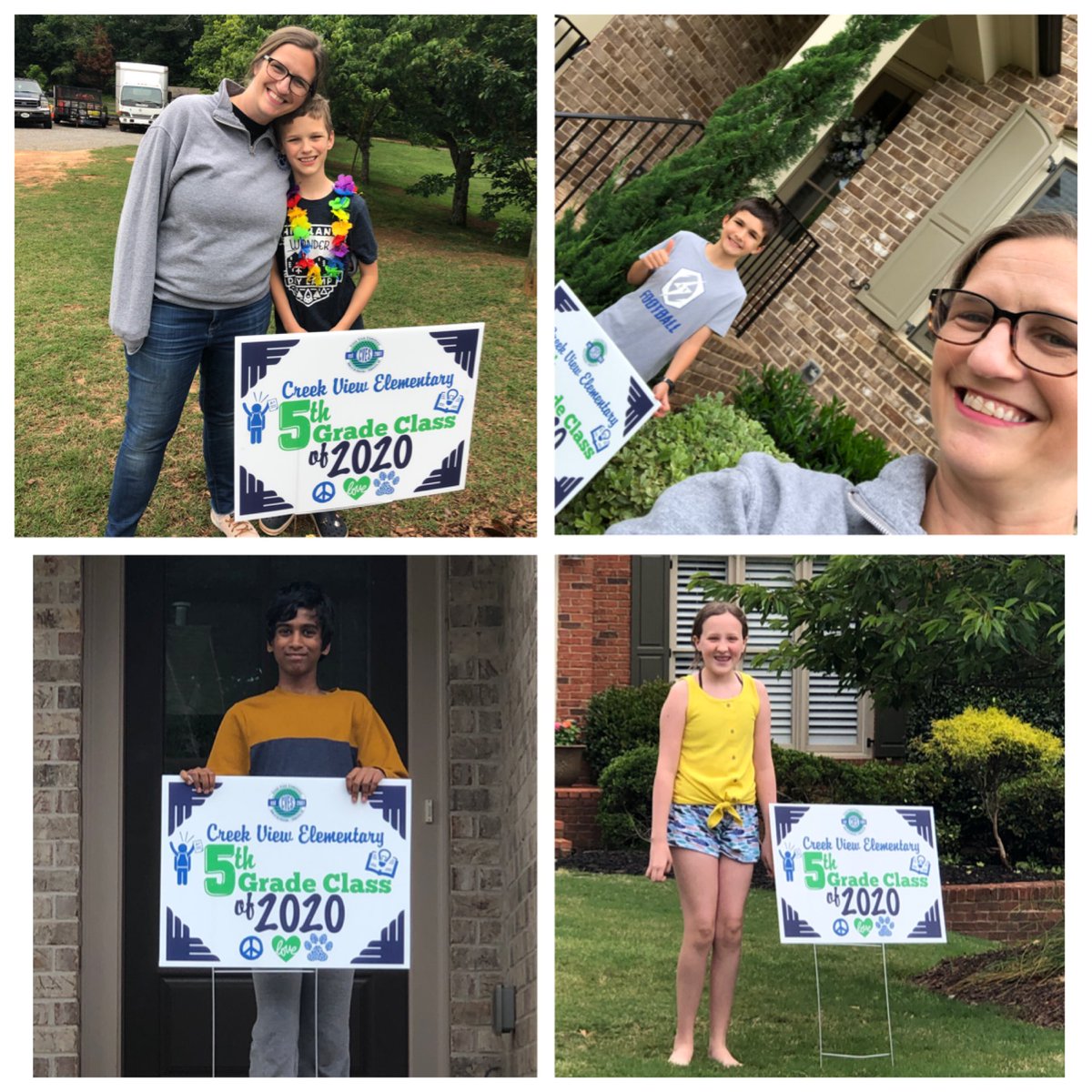 I loved getting to deliver signs to our 5th graders today. It was strange to end at my own house with my own 5th grader. ⁦<a href="/CreekViewElem/">Creek View Elementary School</a>⁩
