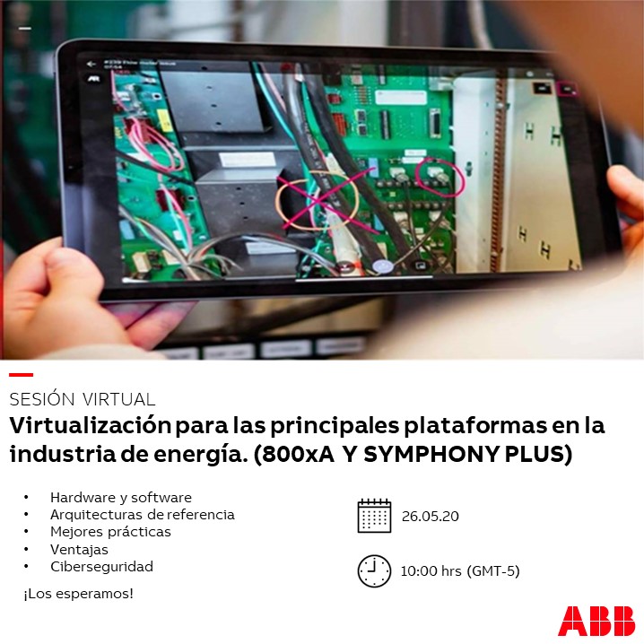 Te esperamos en nuestra próxima sesión: "Virtualización para las principales plataformas en la industria de energía. (800xA Y SYMPHONY PLUS)".
📆 26 de mayo 2020
⏰ 10:00 hrs (GMT-5)
Regístrate aquí 👉 https://t.co/siGwgd2UZd
#ABB #IndustrialAutomation https://t.co/WkftDiY147