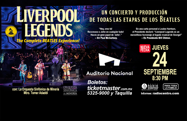 “LIVERPOOL LEGENDS: THE COMPLETE BEATLES EXPERIENCE” regresará al AUDITORIO NACIONAL con fecha REPROGRAMADA para el JUEVES 24 de SEPTIEMBRE.
👉 bit.ly/2A0muMT