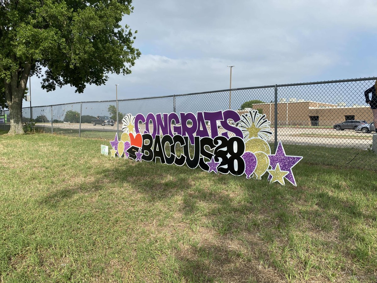 baccuselem's tweet photo. Thanks to PTO, we have a celebration sign in front of Baccus until tomorrow (Thursday) at 7PM. You are welcome to take pictures of your child with the sign, but please continue to practice social distancing and wait your turn at a distance! We 💜 you! #BaccusStrong https://t.co/TQOXszRP2l