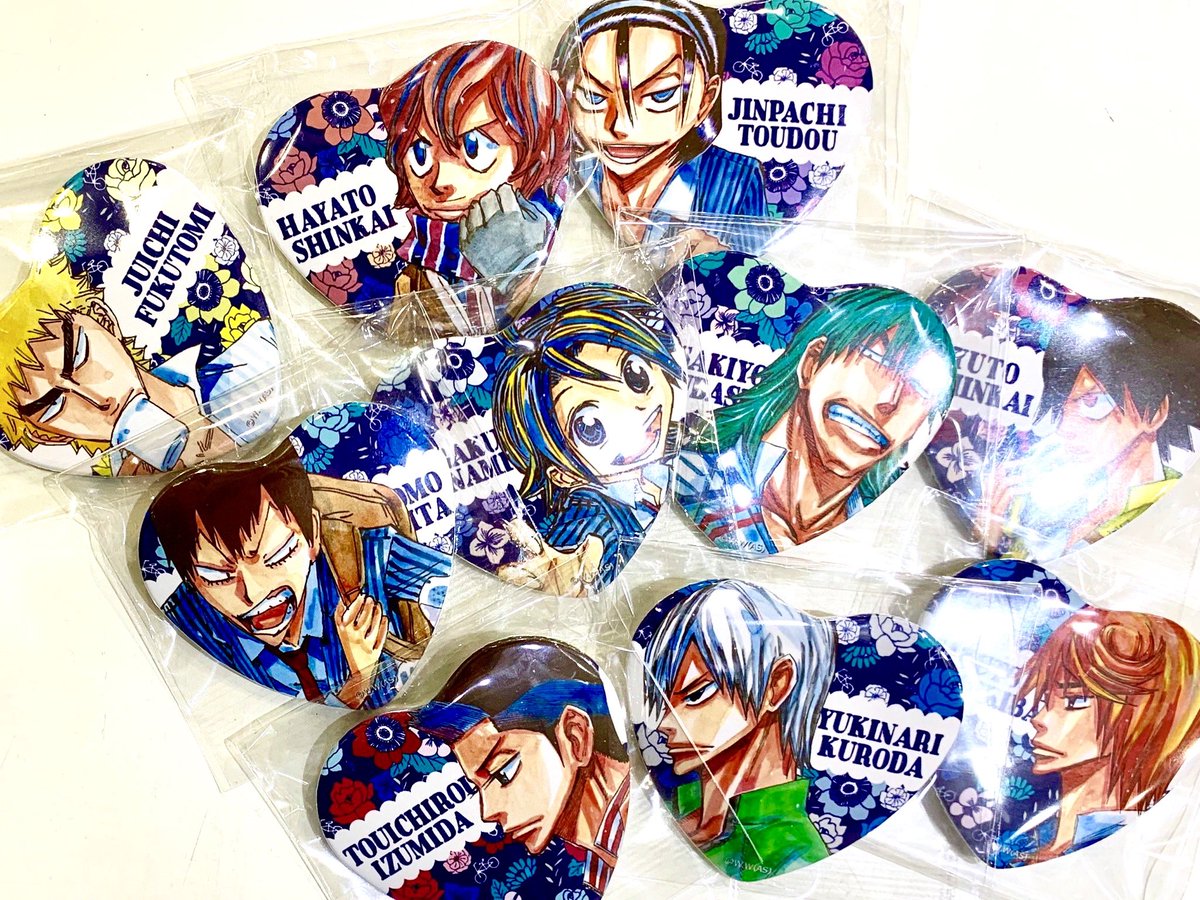 超！弱虫ペダル展 弱虫ペダル ハート缶バッジ 青八木 5個セット 秋田書店