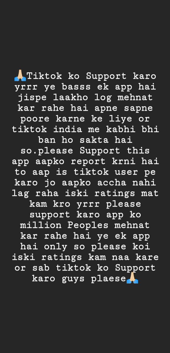 itsakash09's tweet photo. Please Support tiktok app aap us bande ko report karo jo abuse use kr rha hai tiktok ki ratings mat kam karo tha laakho log apne sapno ke liye Mehnat kar rahe hai pls Support #tiktokbanindia #tiktokexposed #TikTok #TikTok_IN https://t.co/h4VVfRe2Fj