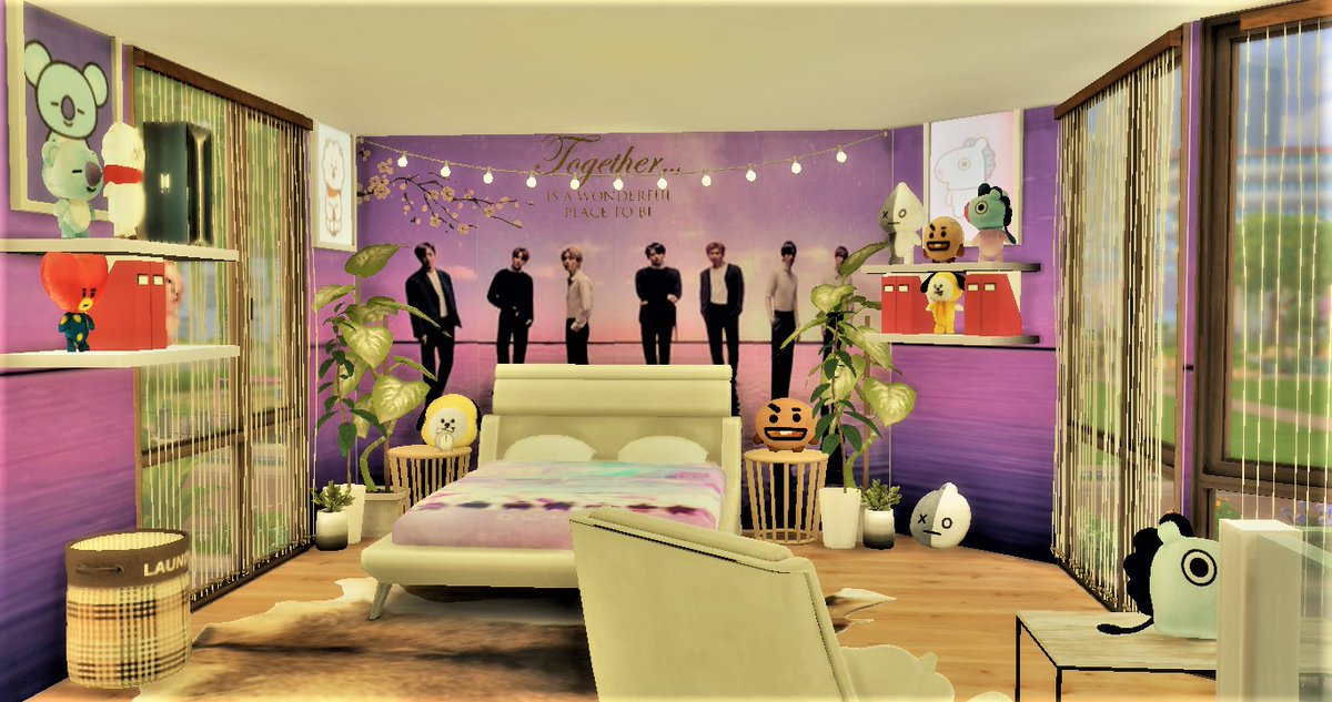 F23sims's tweet photo. BTS Fan room i made on Sims 4 #sims4bts #sims4gameplay #sims4customcontent #sims4rooms https://t.co/isrrUkynax