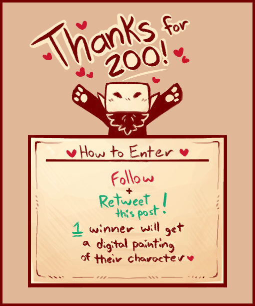 BoksKat's tweet photo. I hit 200 followers and figured I'd do a giveaway as thanks!

To enter, retweet this post and be a follower. New followers welcome!

For the winner, I'll draw your character in a style like the examples.

🧡A winner will be drawn in two weeks! (June 4th)🧡
#artgiveaway #artraffle https://t.co/HFFw9mSIq1