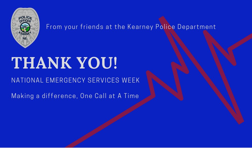 Shout out to our EMS brothers &amp; sisters <a href="/CHIGoodSamEMS/">CHI Health Good Samaritan Emergency Services</a>, <a href="/kearneyVFD/">Kearney Volunteer Fire Department</a>. Thank you for your tireless, dedicated service to our <a href="/CityofKearney/">City of Kearney, NE</a> community! We couldn’t do what we do without you! #NationalEMSWeek