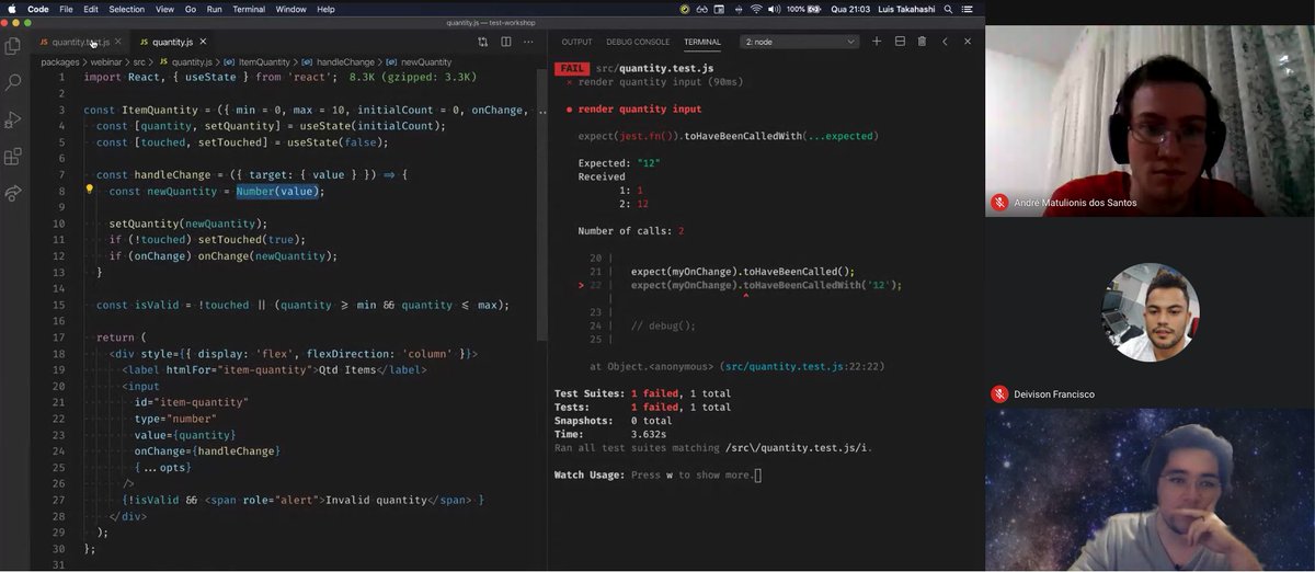 ReactRecife's tweet image. Sim, ainda tá rolando o Meetup sobre Testes em JS com o @_luistak e @andrewmat no @ReactRecife !
Simbora 😄?
meet.google.com/meb-uezi-njm 🚀
#meetup #reactrecife #react