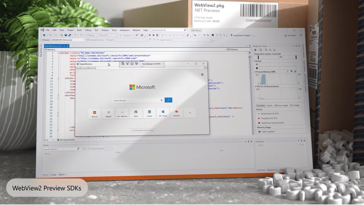 techosarusrex's tweet image. love How the @MicrosoftEdge @MSEdgeDev  team really made this promo realistic by having a physical package with webview2.pkg on the lable - very nice attention to detail #MSBuild #MSBuild2020