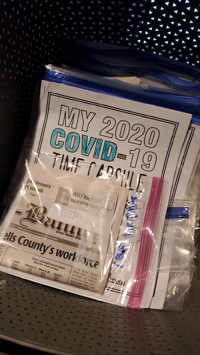 NeedlerBetsy's tweet photo. Social Studies project for the last quarter...time capsules with content from students and families. Looking forward to handing these back at the graduation of the Class of 2029! https://t.co/Xlyzrr99nk