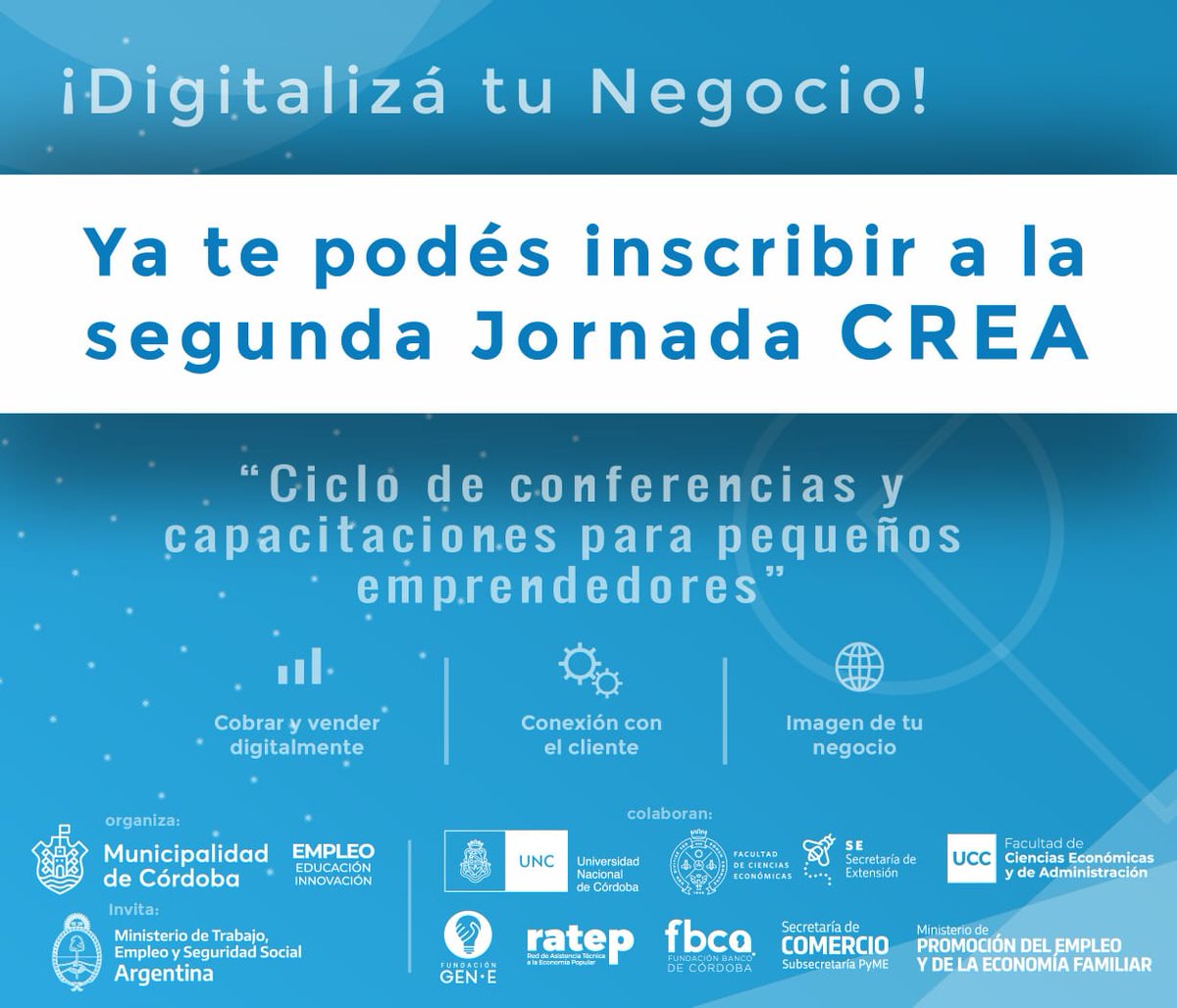 MinCoopCba's tweet photo. Este viernes 22 el Secretario de Comercio, @jpinglese participará de las #JornadasCREA de @MuniCba,  donde informará sobre alternativas de compra y venta digital para comercios y PyMEs. Por ejemplo el uso de la herramienta #CompraAmiga, puesta a disposición de forma gratuita. https://t.co/mX5mG9NLLU