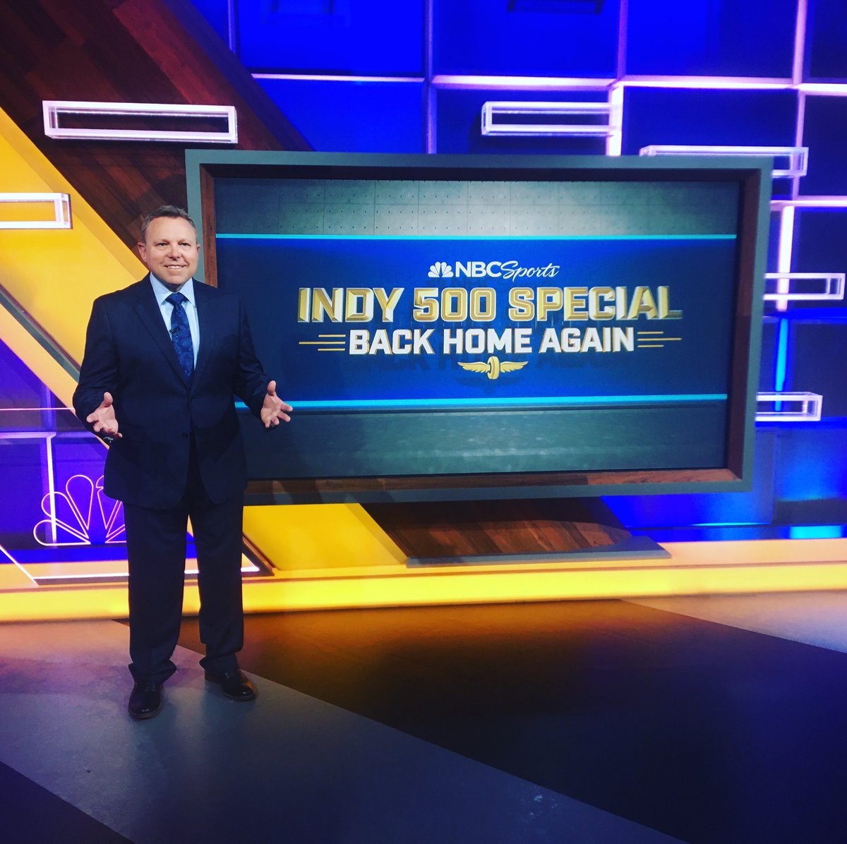 While many of us have been “Working” from home, it was good to go to “Work” &amp; record a piece for #backhomeagain <a href="/IndyCar/">NTT INDYCAR SERIES</a> #Indy500 <a href="/nbc/">NBC Entertainment</a> special. Wait ‘til u see the elements our production team made &amp; the fab job <a href="/miketirico/">MikeTirico</a>  <a href="/AlexanderRossi/">Alexander Rossi</a> &amp; <a href="/simonpagenaud/">Simon Pagenaud</a> did! 2pm Sunday 👍