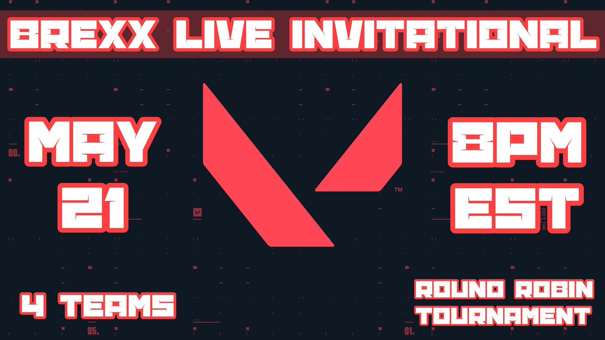 AgentScruffy's tweet photo. If you are a fan of Valorant, Make sure to tune into @BrexxLive's Stream tomorrow at 8PM EST. 

It's gonna be a great heated tourney that you aren't gonna wanna miss! 

https://t.co/ZPUMQvyC5l https://t.co/2vEs0h4ObX