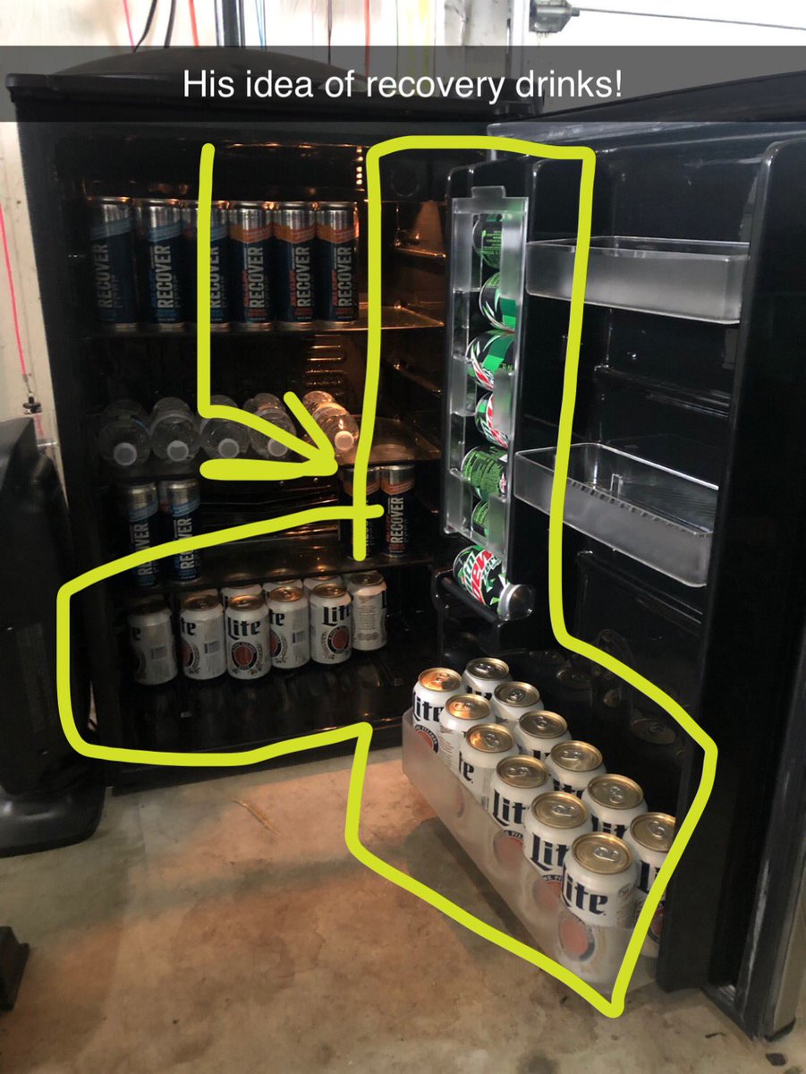 KYprosecutor's tweet photo. My wife &amp; I can’t agree on how to stock the new fridge in our #garagegym.  🤔😷🤣

#CrossfitCouples #CovidFitness #CoronaFit https://t.co/MHmHKbOjsa