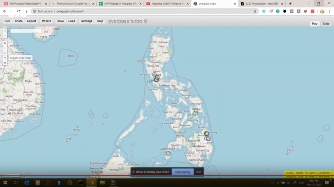 MapAmorePH's tweet photo. In last night's #WeMap session, the #OSMph community again show-cased its diversity with a #GeoLadies-led #MapaBabae session, to support campaigns to end violence against women and children, by mapping social facilities.
Watch the DVR: https://t.co/SK3H0cfkpm https://t.co/3EsDueQrst