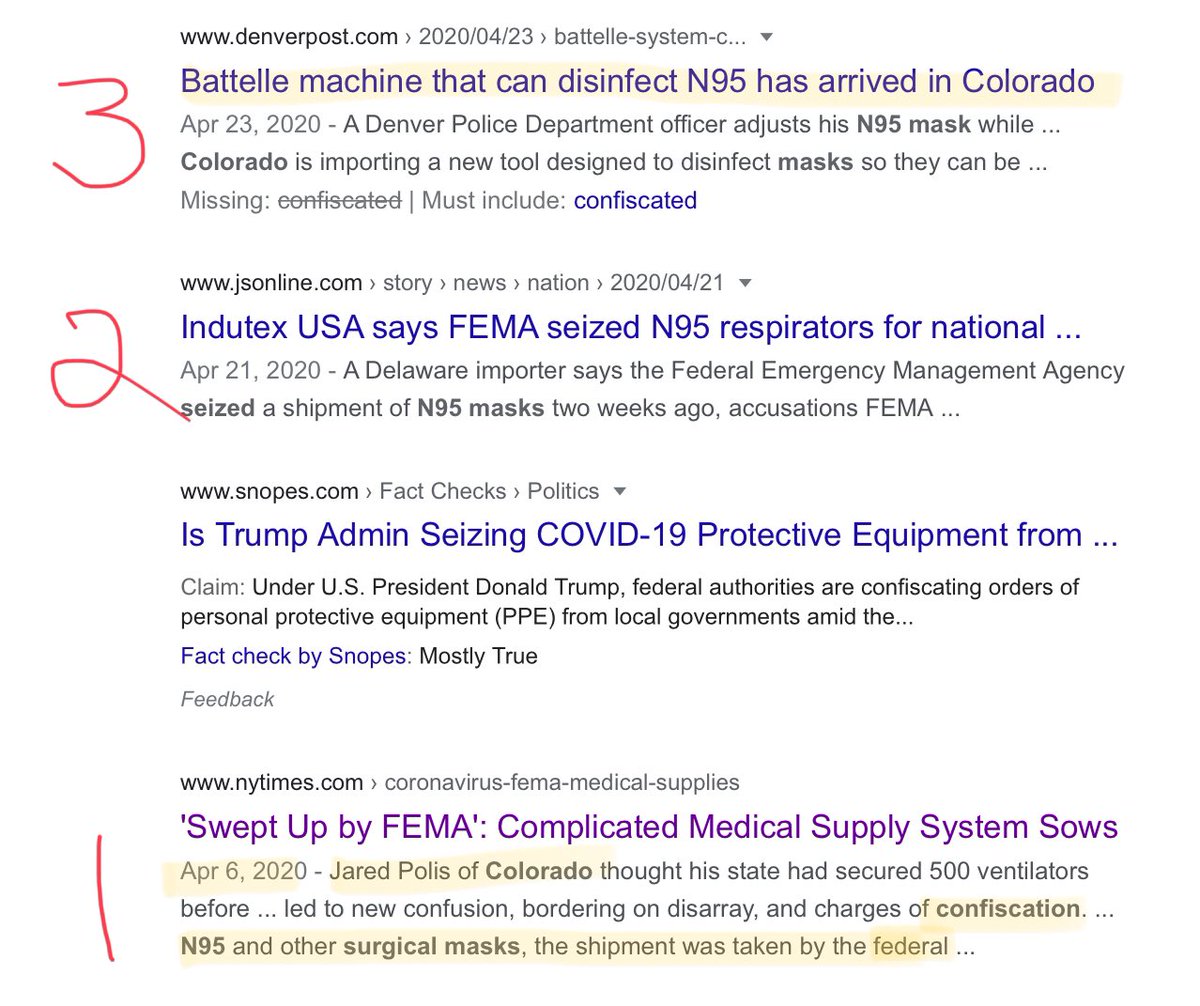 Gov. Polis had given up on national stockpile shipments and procured 500 ventilators on his own. FEMA took them. A few days later, Trump & Sen Gardner bragged about the high falutin new cleaning machine we got.