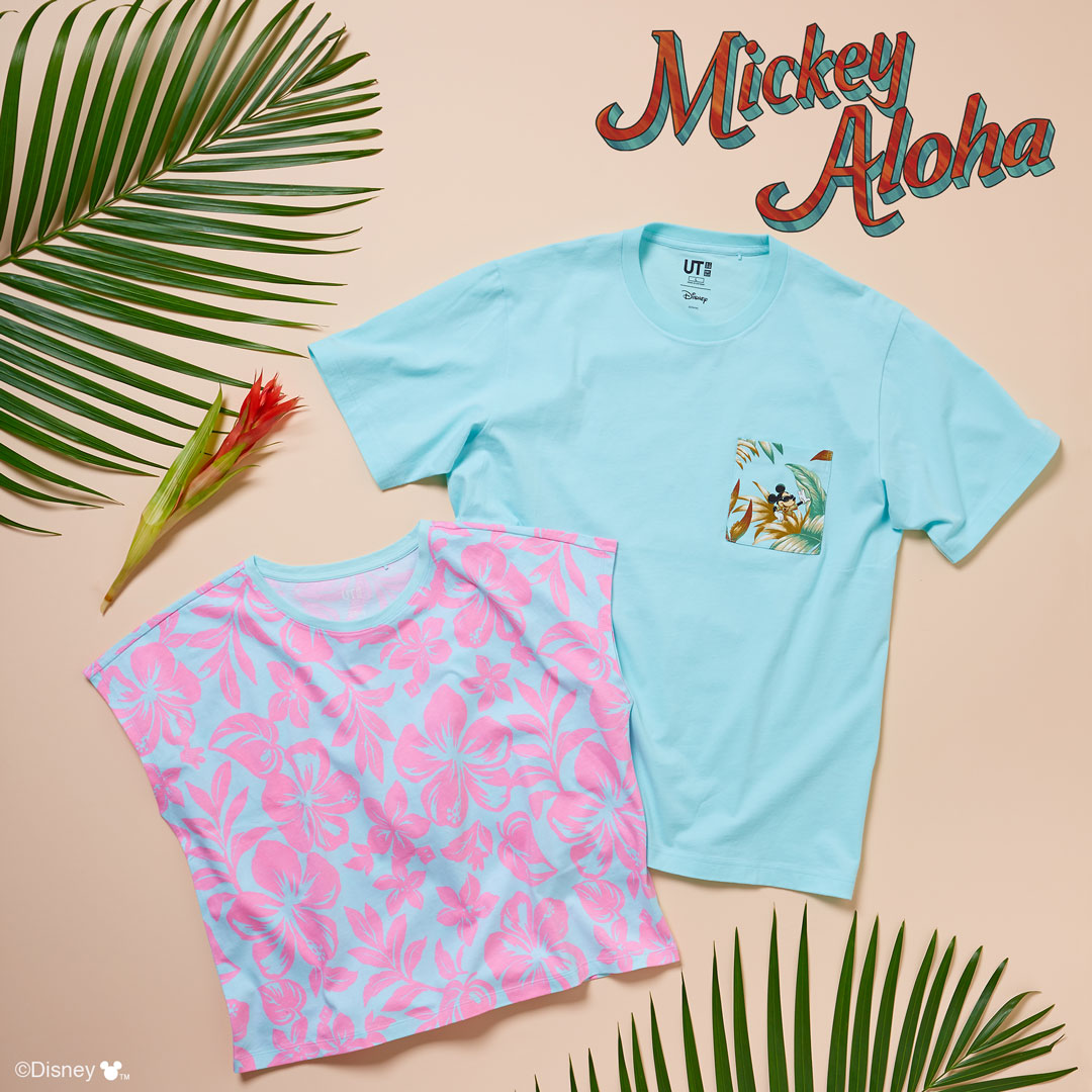 ユニクロ 本日 発売スタート ディズニーのミッキーと仲間たちが過ごす ハワイの休日 がデザインされた Ut コレクションが登場 ハイビスカスやレイなど 華やかで楽しい柄のtシャツやワンピースがラインナップ T Co Amsbppzu2c