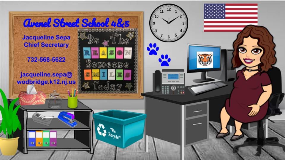 Missing my school and my school family! 💛💙🐯 Special thanks to @MissSepaTeach for helping me create my virtual office! #1wtsd