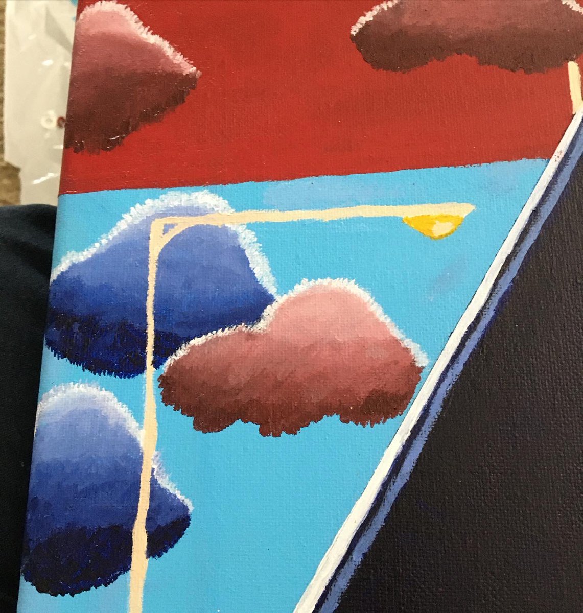artbyci's tweet photo. FOR SALE:

Highway to Hell 🔥
.
Price: $100.00
Medium: acrylic on canvas
Size: 16x20.
.
#highwaytohell #yellow #primarycolors #road #clouds #abstract #navyblue #crimsonred #white #blackartist #streetlights #streetscene #oblivion #pergatory #artwork #art #heavenorhell #roadtohell https://t.co/bkFotUqBx1