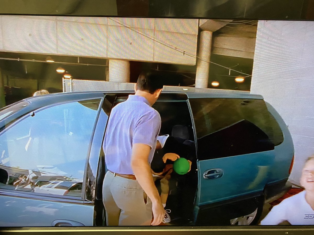 cornchipsss's tweet photo. Nah man Stockton really pulled up to game 6 of the nba finals in his mini van. 💀💀💀@WorldWideWob https://t.co/jmwgPcQcV1