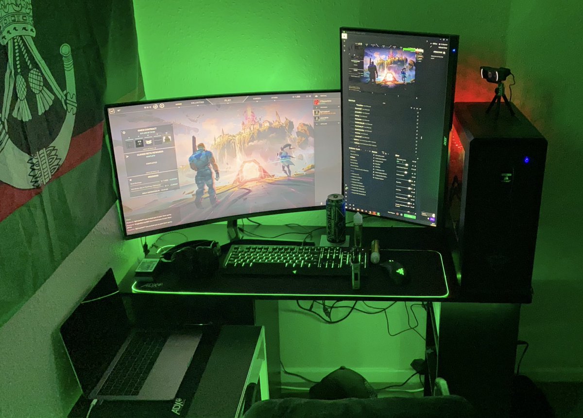 PTGaming16's tweet photo. I recently changed my set up around, what does everyone think. #verygreen #RoadToAffiliate #niceandtight @WarningSL @RowdyGamingTTV @stream_boost @ValorantSmurf @TopCh0p @WoogieRetweets @TecGrey @SupStreamers @dealer2118a @impulsivecrown @SupportStreamz @TwitchHost https://t.co/QbD6By3bRv