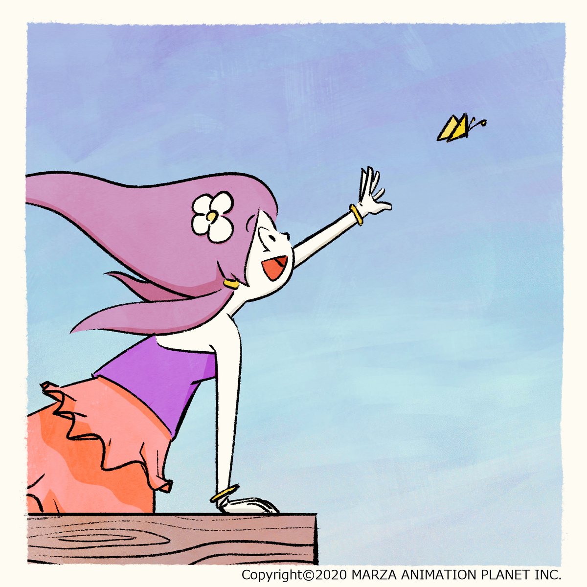 Marza Staff No Twitter チョウと戯れる She S Playing With A Butterfly ウースーラー イラスト 楽しむ 蝶 かわいい 空 Sky Relax Cute Kawaii Butterfly Enjoy Illustration Uhsulah T Co Kvea3lktaq