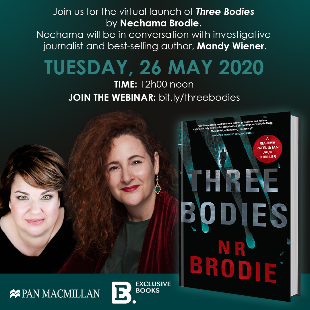 PanMacmillanSA's tweet photo. Join us for the virtual launch of #ThreeBodies. @brodiegal will be in conversation with @MandyWiener on Tuesday, 26 May at 12PM.
Join the webinar: https://t.co/4pp0y9xuao https://t.co/0ythEA3cjT