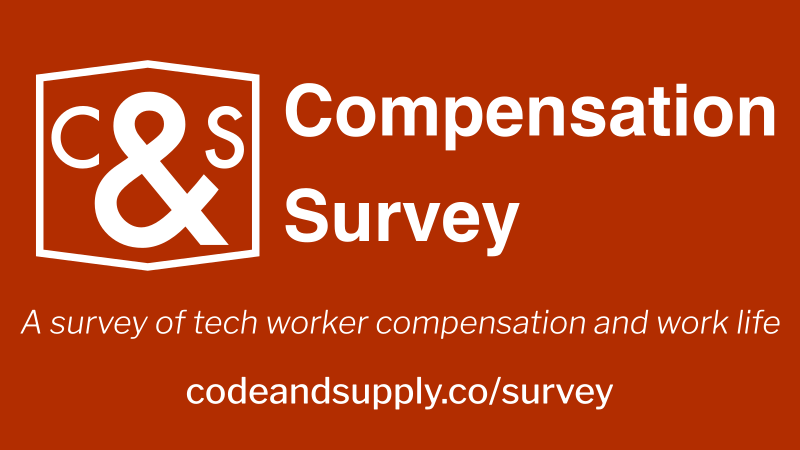 codeandsupply's tweet photo. The @codeandsupply Compensation Survey is back!

We are looking for folks in tech to share info about their comp and work life. Help us equip #software #engineers #designers #managers #executives #sysadmins #testers with data!

https://t.co/fYojknTU6w https://t.co/iIrZO1fbKY