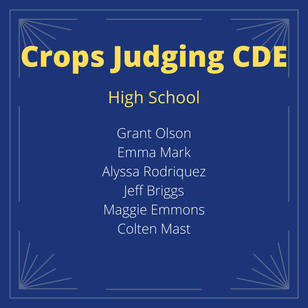 LPHSFFA's tweet photo. Today we are going to recognize our CDE teams. These competitions allow us to apply what we have learned in class to real life scenarios. These events also help build public speaking and leadership skills. Due to the global pandemic, our spring CDE teams were unable to compete. https://t.co/bbV5pJJSYa