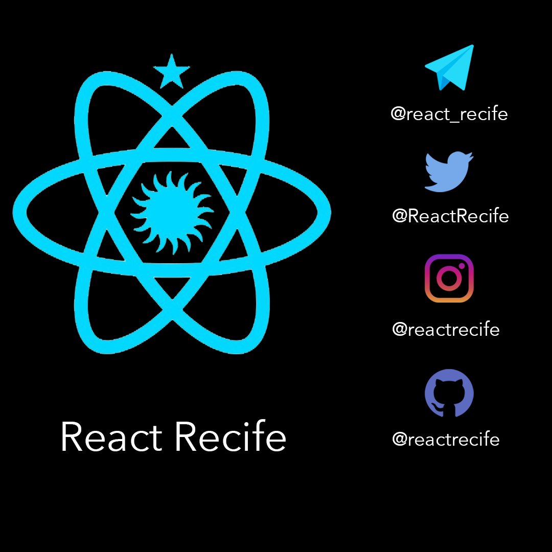 ReactRecife's tweet image. Fiquem ligados em nossas Redes Sociais para mais notícias sobre o #ReactRecife linktr.ee/reactrecife.
Vlw 😃!
#meetup #reactrecife #react