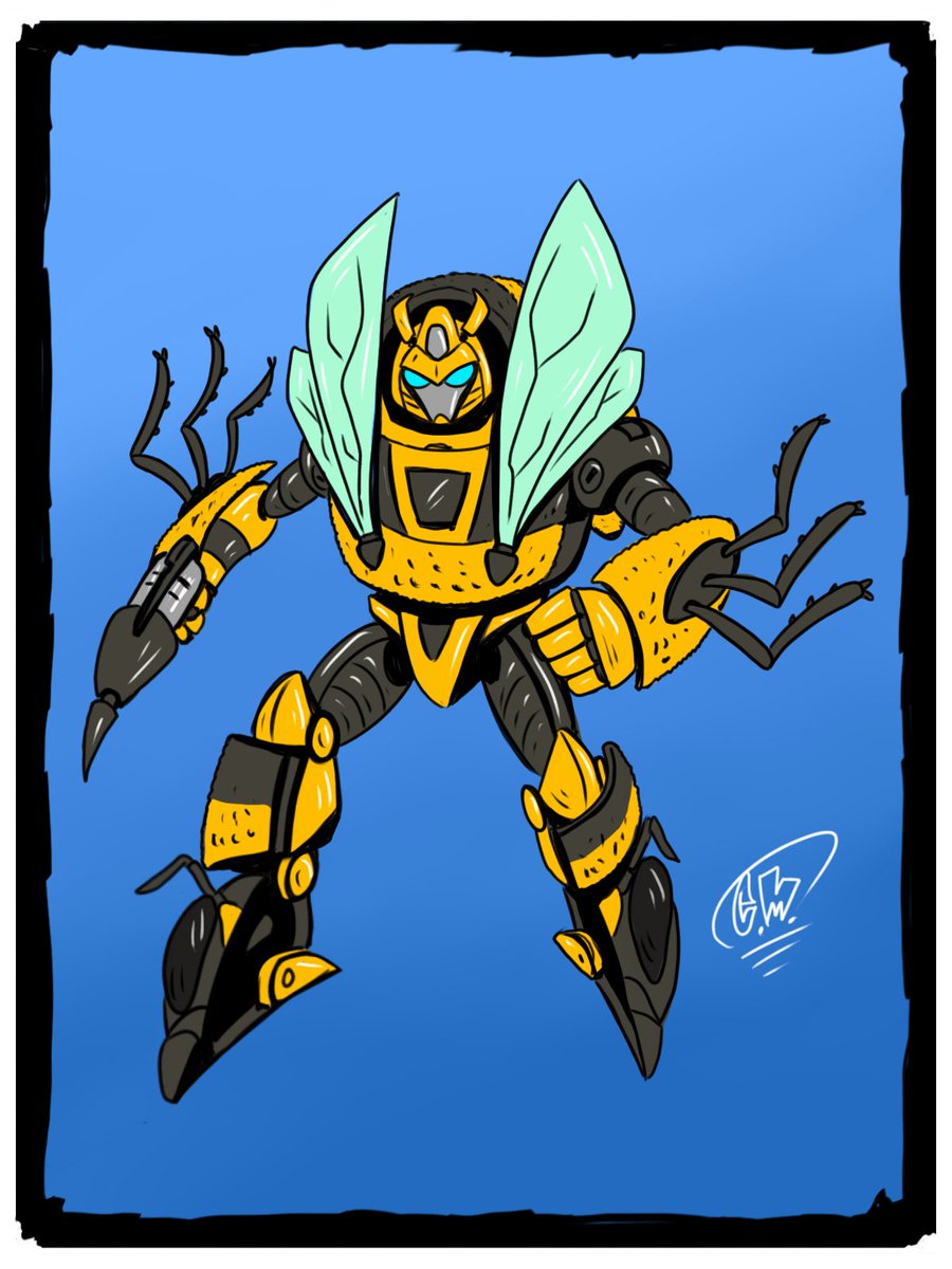 Beast wars drawing day 15!  @shaneoid77 wanted to see a bee+autobot+scout. I decided on day 3 with Eagleeye that any request for autobot or decepticon would be based on an existing G1 character and this one was too perfect.  #DigitalArt  #characterdesign  #dailydrawing