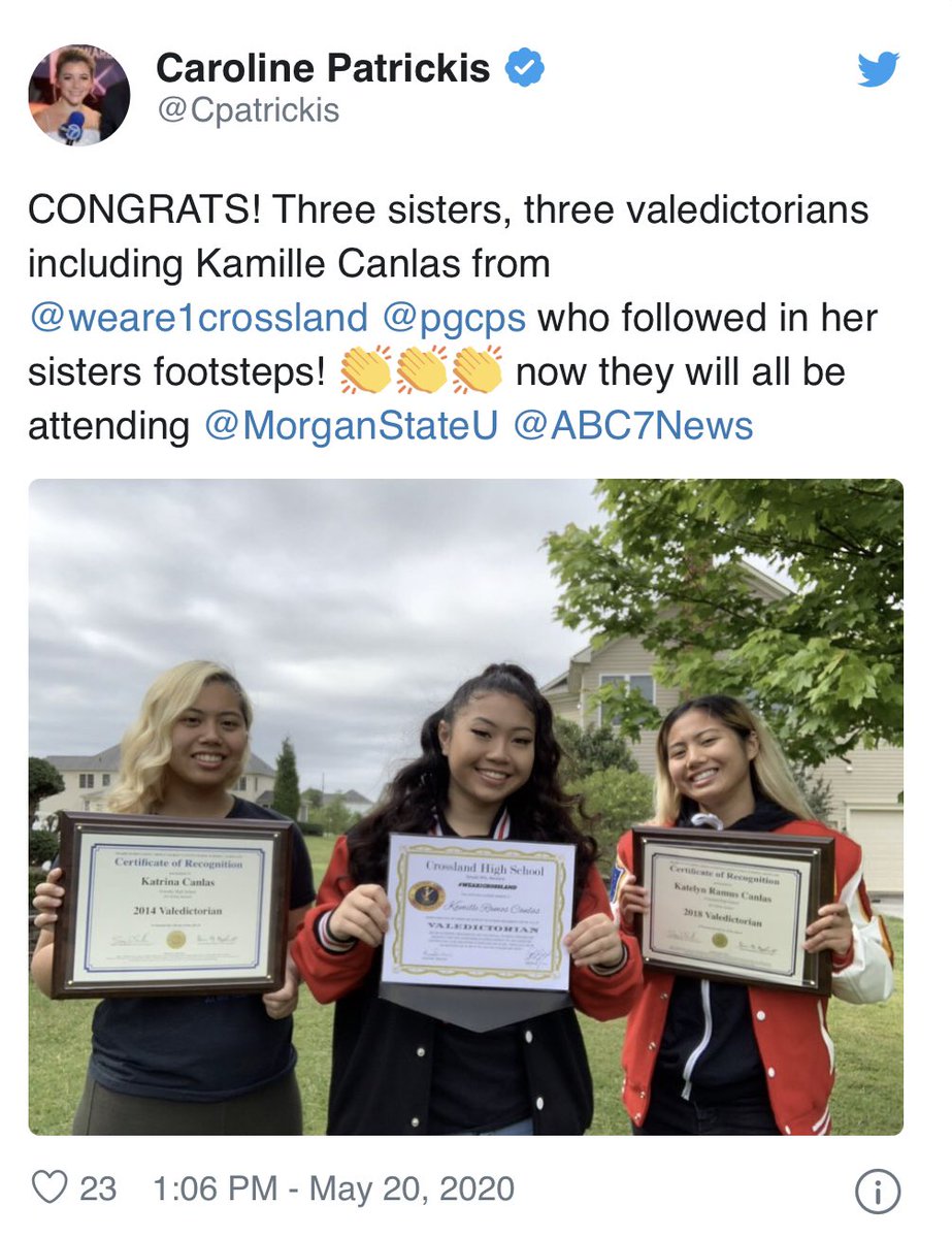 Neo_Sole's tweet photo. YESS Sisters!! This is amazing! Congratulations 🎊 Carias family!! From a @weare1crossland &amp; @MorganStateU Alum &amp; #BlessingsOnly https://t.co/nQ2orJ0Tpr