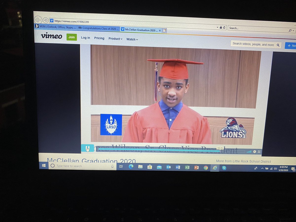 MichaelPoore1's tweet photo. Loved how Mr. Wilson brought it as the last speaker. He shared a McClellan Grad is ready- to speak, to connect, to care, and to continue to grow!! @lrsd could not be prouder of you and your classmates! Your legacy will live! #LRSD2020Grad https://t.co/SQXWRGHSLg