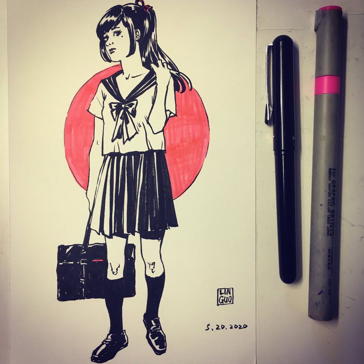 linguo2014's tweet photo. #dailydrawing #sketchbook #art #ink #抖抖村打卡 #doudoutown https://t.co/1rFIKRfPJe